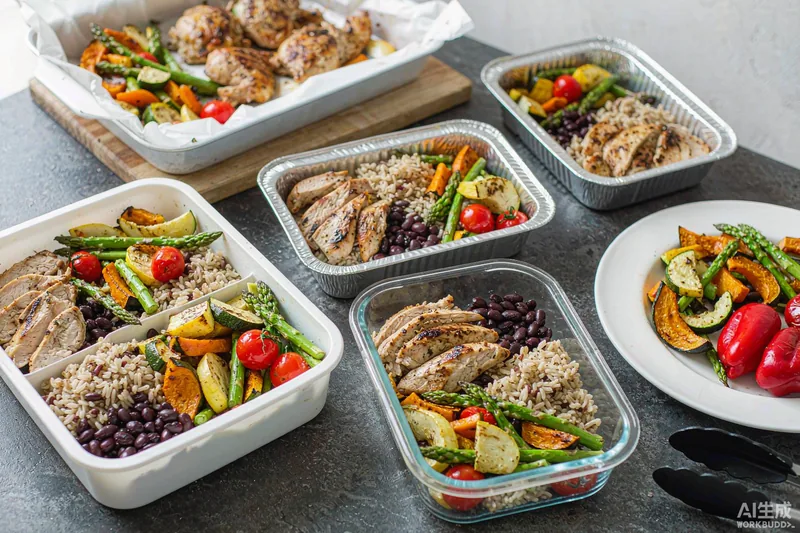Marmitas saudáveis com frango, arroz integral e legumes — mercado de marmita fit no Brasil